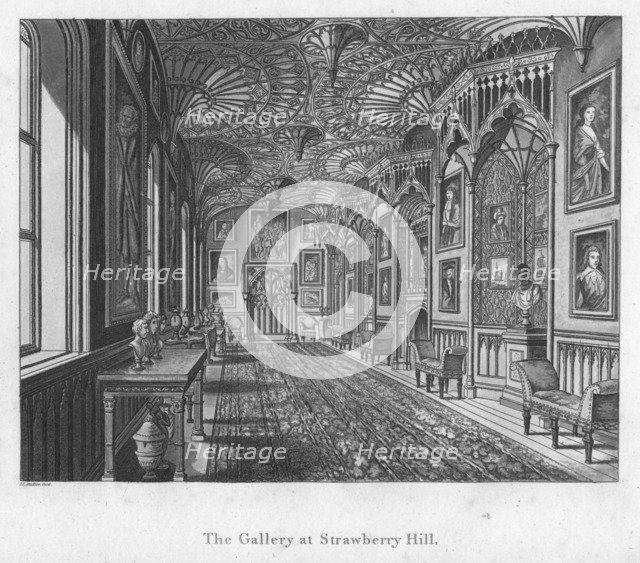 'The Gallery at Strawberry Hill', c1792.  Artist: Unknown.