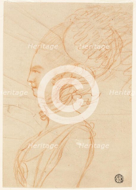Half-Length Profile Portrait of a Woman Facing Left, n.d. Creator: George Romney.