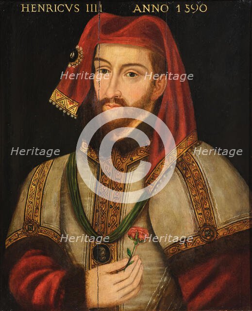 Portrait of King Henry IV of England (1367-1413) with a rose. Creator: Scrots (Scrotes), William (Guillim), (after)  .