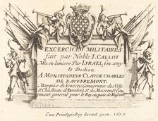 Title Page for "The Military Exercises", 1634/1635. Creator: Jacques Callot.