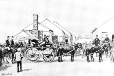 The Coolgardie Goldfields: escort loading up gold, 1895. Creator: George Meisenbach.
