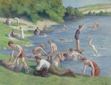 Méricourt, bathers and divers, 1936. Creator: Luce, Maximilien (1858-1941).