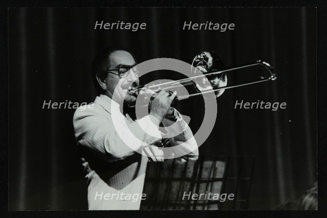 Don Lusher in concert with the Welwyn Garden City Band, Hatfield Polytechnic, Hertfordshire, 1984. Artist: Denis Williams