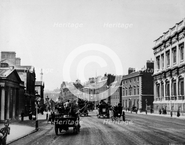 Whitehall, looking north-east from Horse Guards, London, 1884. Artist: Bedford Lemere and Company