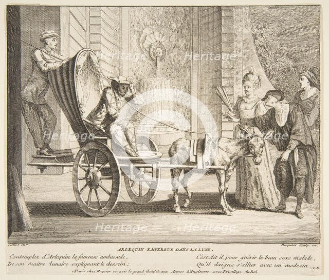 Harlequin, Emperor on the Moon.n.d. Creators: Claude Gillot, Jacques Gabriel Huquier.