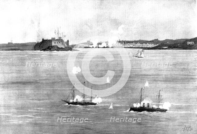 The Spanish-American War: Spanish schooner running the blockade at Havana, 1898. Creator: Unknown.