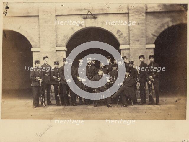 Group portrait of military students, about 1857-1859. Creator: Unknown.