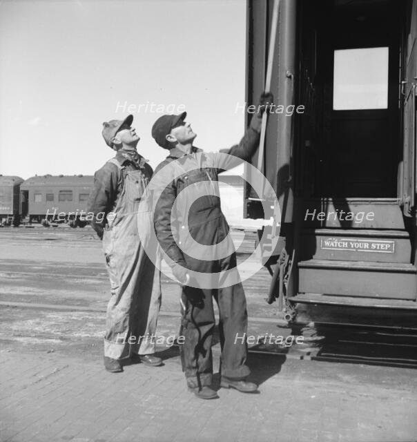 Yardmen, Grand Island, Nebraska, 1939. Creator: Dorothea Lange.