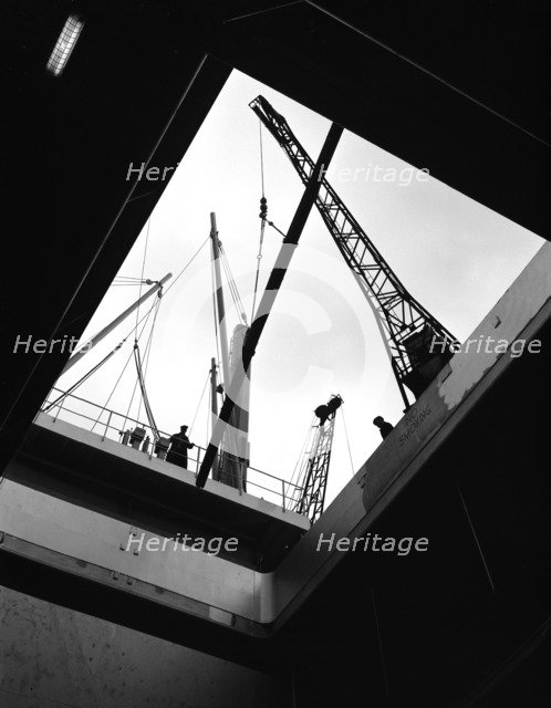 View from the hold of the 'Manchester Renown', Manchester, 1964.  Artist: Michael Walters