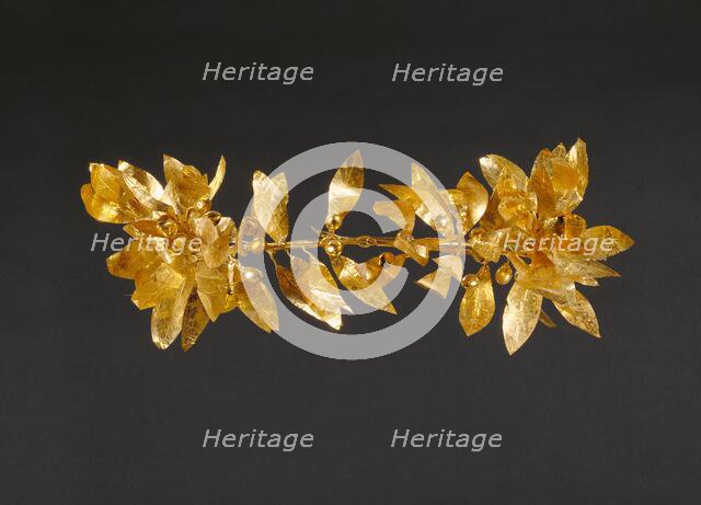 Wreath with detached stem including leaves and detached berries, 300-100 BC. Creator: Unknown.