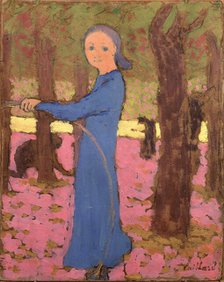 La fillette au cerceau (Young Girl With a Hoop), c1891. Creator: Vuillard, Édouard (1868-1940).