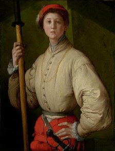 Portrait of a Halberdier (Francesco Guardi?), 1529-1530. Creator: Jacopo Pontormo.