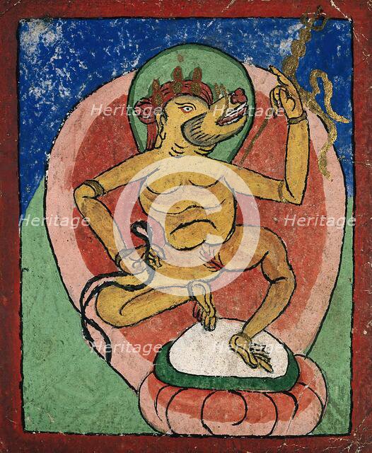 Tibetan fortune telling card. Creator: Unknown.