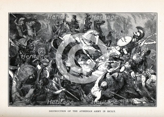 Destruction of the Athenian Army in Sicily, 1882. Artist: Vogel, Hermann (1854-1921)