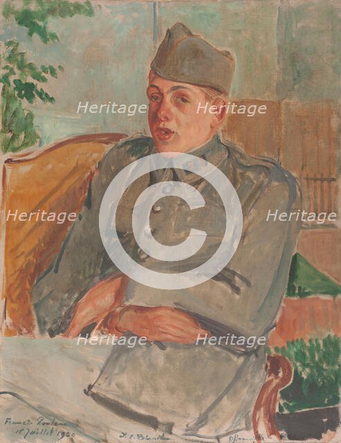 Portrait of the pianist and composer Francis Poulenc (1899-1963), 1920. Creator: Blanche, Jacques-Émile (1861-1942).