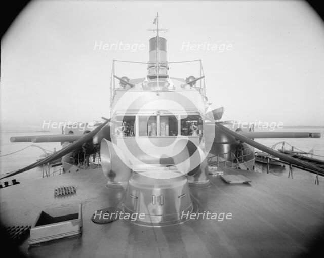 U.S.S. Oregon, forward from top of after turret, between 1896 and 1901. Creator: William H. Jackson.