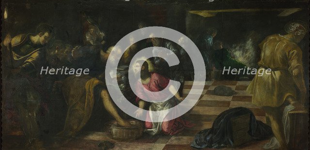 Christ washing the Feet of the Disciples, ca. 1575. Artist: Tintoretto, Jacopo (1518-1594)