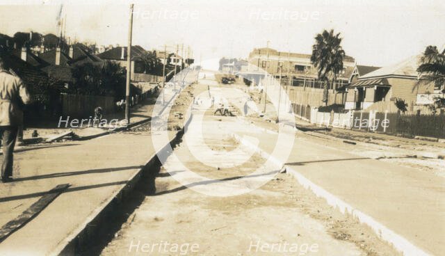 Road construction on Ourimbah Road, Mosman, 1930s. Creator: Unknown.