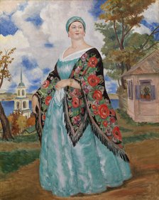 Merchant's Wife, 1923. Artist: Kustodiev, Boris Michaylovich (1878-1927)