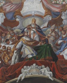The Imperial Coronation of Charles the Great by Pope Leo III in 800, 1724. Artist: Stauder, Jacob Carl (1694-1756)