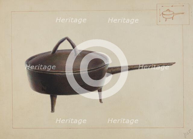 Iron Pot with Cover, c. 1937. Creator: Edward L Loper.