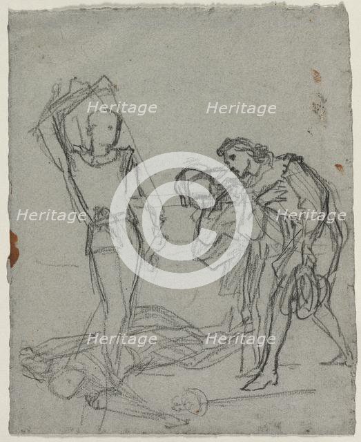 Duel after the Masked Ball (recto), c. 1857. Creator: Thomas Couture (French, 1815-1879).