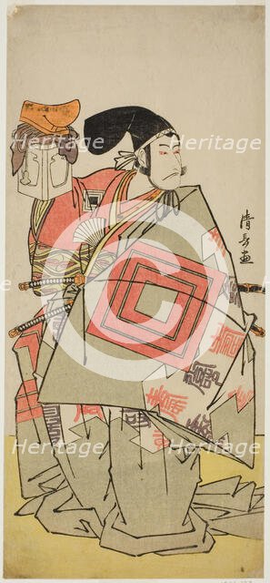 The Actor Ichikawa Danjuro V as Minamoto no Yoshiie, in the play "Date Nishiki Tsui no Yum..., 1778. Creator: Torii Kiyonaga.