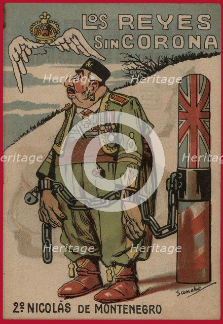 Satirical comic strip 'Los reyes sin corona' (Uncrowned Kings), Nicholas of Montenegro, 1918.