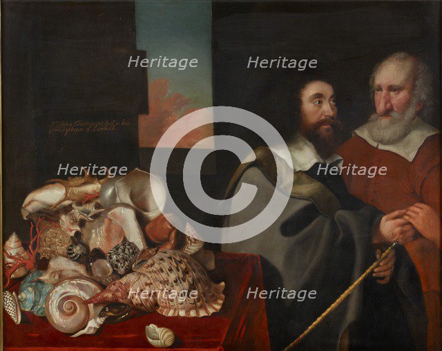 John Tradescant the Younger with Roger Friend and a Collection of Exotic Shells, 1645. Artist: Thomas de Critz.