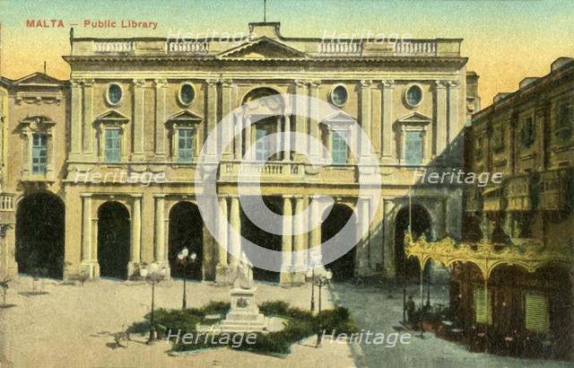 'Malta - Public Library', c1918-c1939. Creator: Unknown.