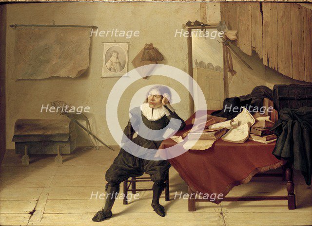 Interior of a Room with a young Man seated at a Table, 1628. Artist: Jan Davidsz de Heem.