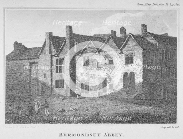 The Abbey of St Saviour, Bermondsey, Southwark, London, 1810. Artist: George Henry Andrews