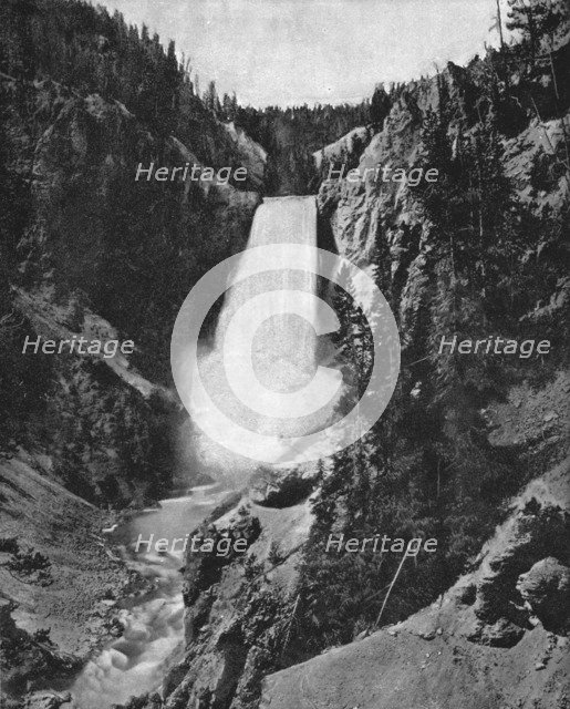 Yellowstone Falls, Wyoming, USA, c1900.  Creator: Unknown.