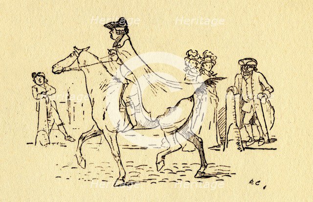 John Gilpin sets out on his journey to Edmonton, 1878, (c1918).  Creator: Randolph Caldecott.