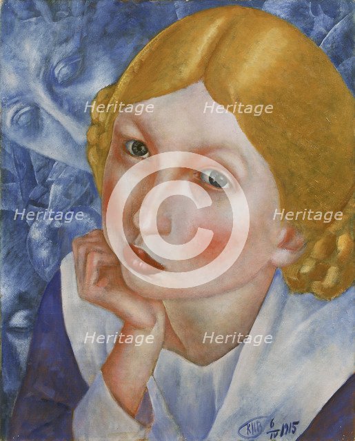 Portrait of Ria, 1915. Artist: Petrov-Vodkin, Kuzma Sergeyevich (1878-1939)
