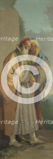 Two Men in Oriental Costume, ca 1743. Creator: Tiepolo, Giambattista (1696-1770).