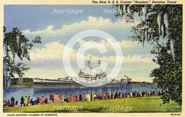 The new US Navy cruiser USS 'Houston', Houston, Texas, USA, 1946. Artist: Unknown