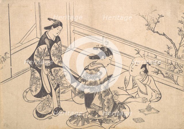 The Actor Ichimura Takenojo Reclining on a Balcony, ca. 1715., ca. 1715. Creator: Okumura Masanobu.