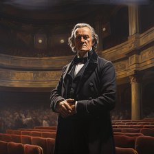 AI IMAGE - Portrait of Richard Wagner standing in a concert hall, late 19th century, (2023). Creator: Heritage Images.