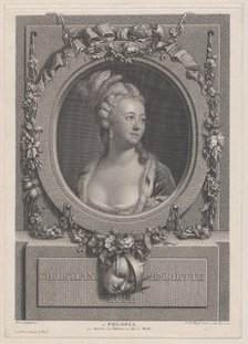 Portrait of Christiane Henriette Koch as Pelopia, 1770. Creator: Johann Friedrich Bause.