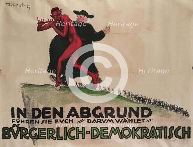 They are leading you to ruin – that's why you should vote German Democratic Party, 1919. Creator: Matejko, Theo (1893-1946).
