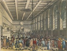 Interior of Custom House, London, 1808. Artists: Augustus Charles Pugin, Thomas Rowlandson.