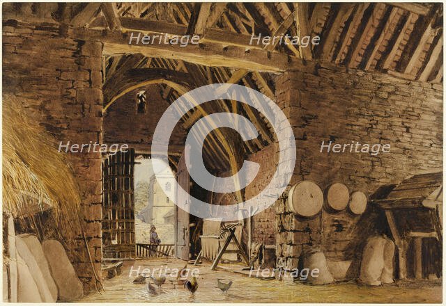 A Barn Interior, 1830/35. Creator: William Henry Hunt.