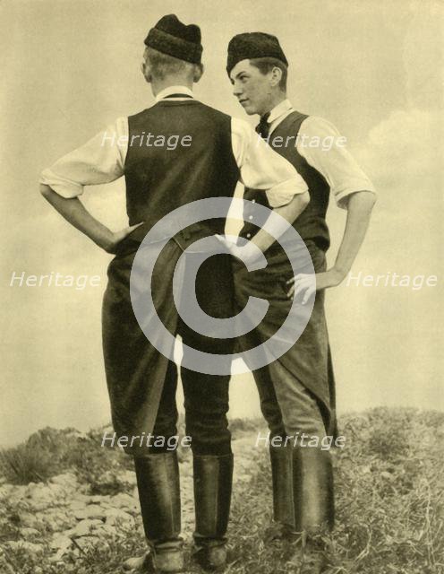 Young men in traditional costume, Burgenland, Austria, c1935.  Creator: Unknown.