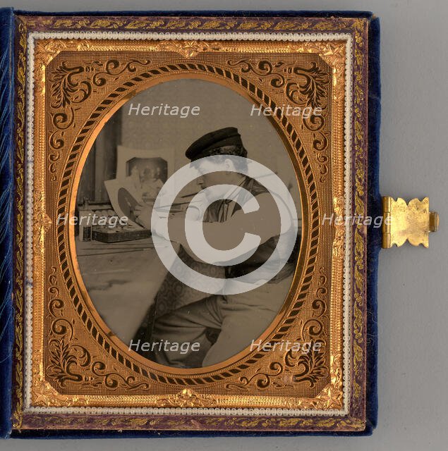 Untitled (Portrait of a Man Painting), 1865. Creator: Unknown.