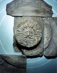 Roman carving of the Ancient British goddess Sul at Bath, England. Artist: Unknown
