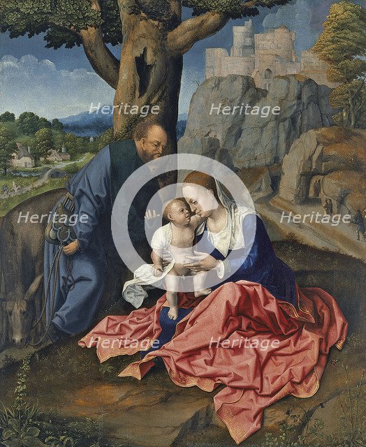The Rest on the Flight into Egypt. Artist: Orley, Bernaert, van (1488-1541)