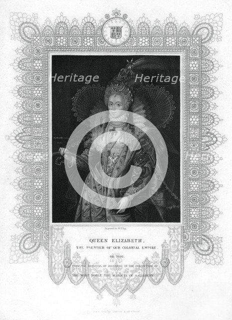 Elizabeth I of England, (19th century).Artist: William Thomas Fry