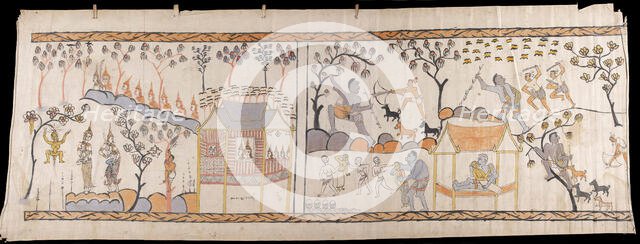 Narrative Scroll: Vessantara Jataka, 1st half 20th century. Creator: Unknown.