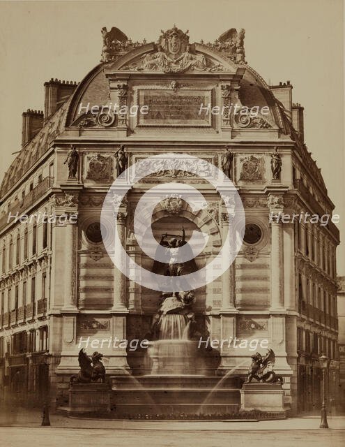 Fountain of St. Michael, Paris, between 1860 and 1870. Creator: Edouard Baldus.